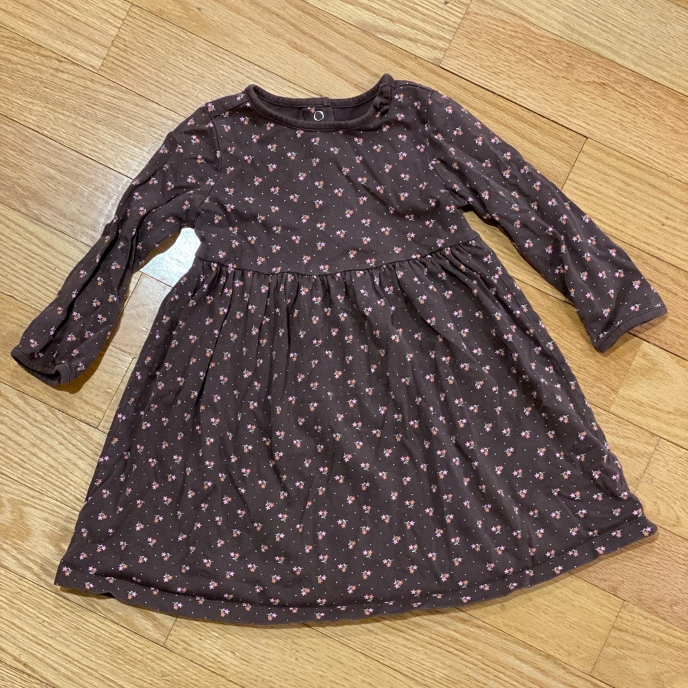 Gymboree Brown Flower Long Sleeve Dress Size 3T